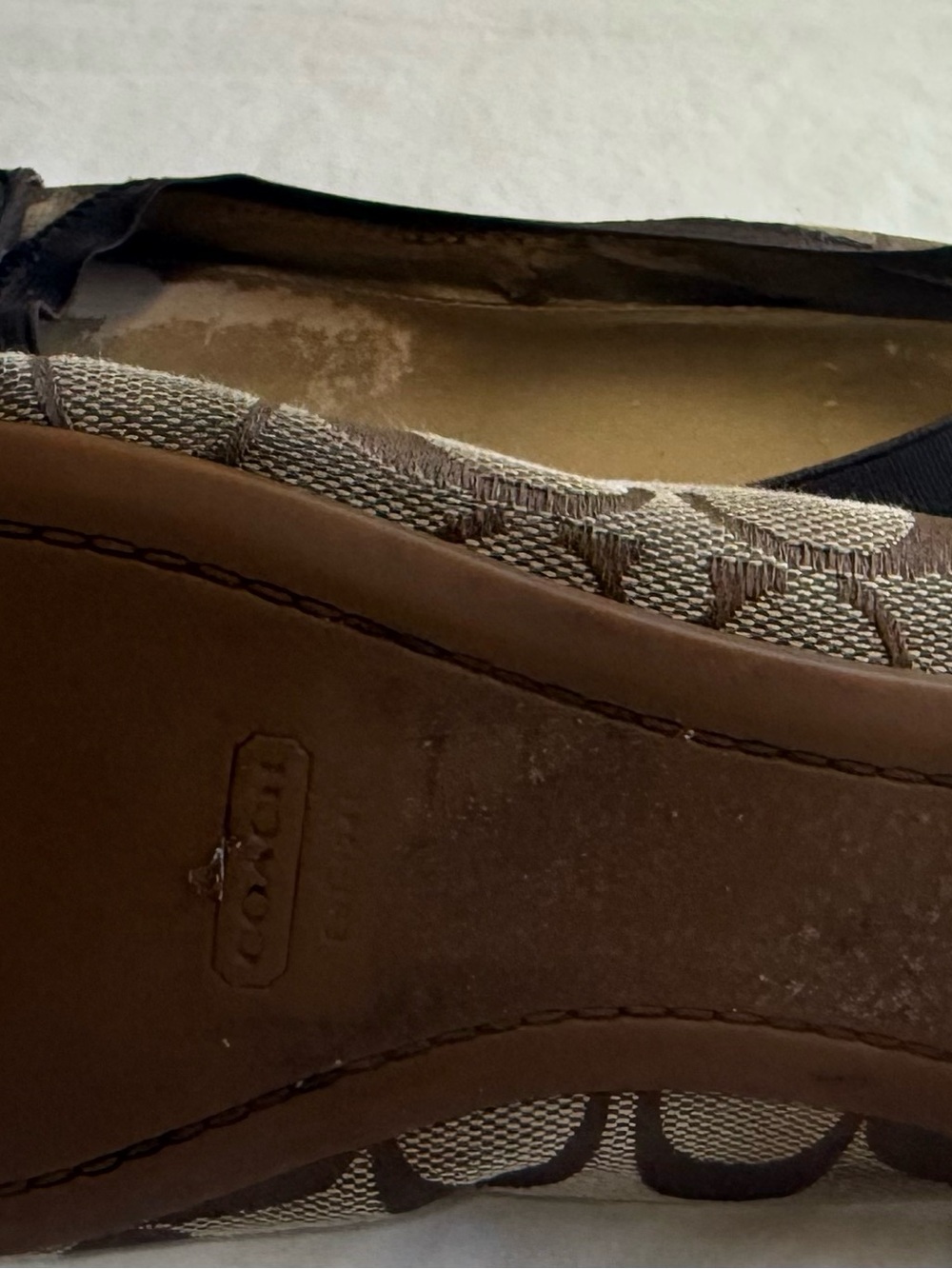 COACH Chelsey Ballet Flats Brown Signature Canvas Leather Cap Toe – Size 10 - Picture 4 of 11